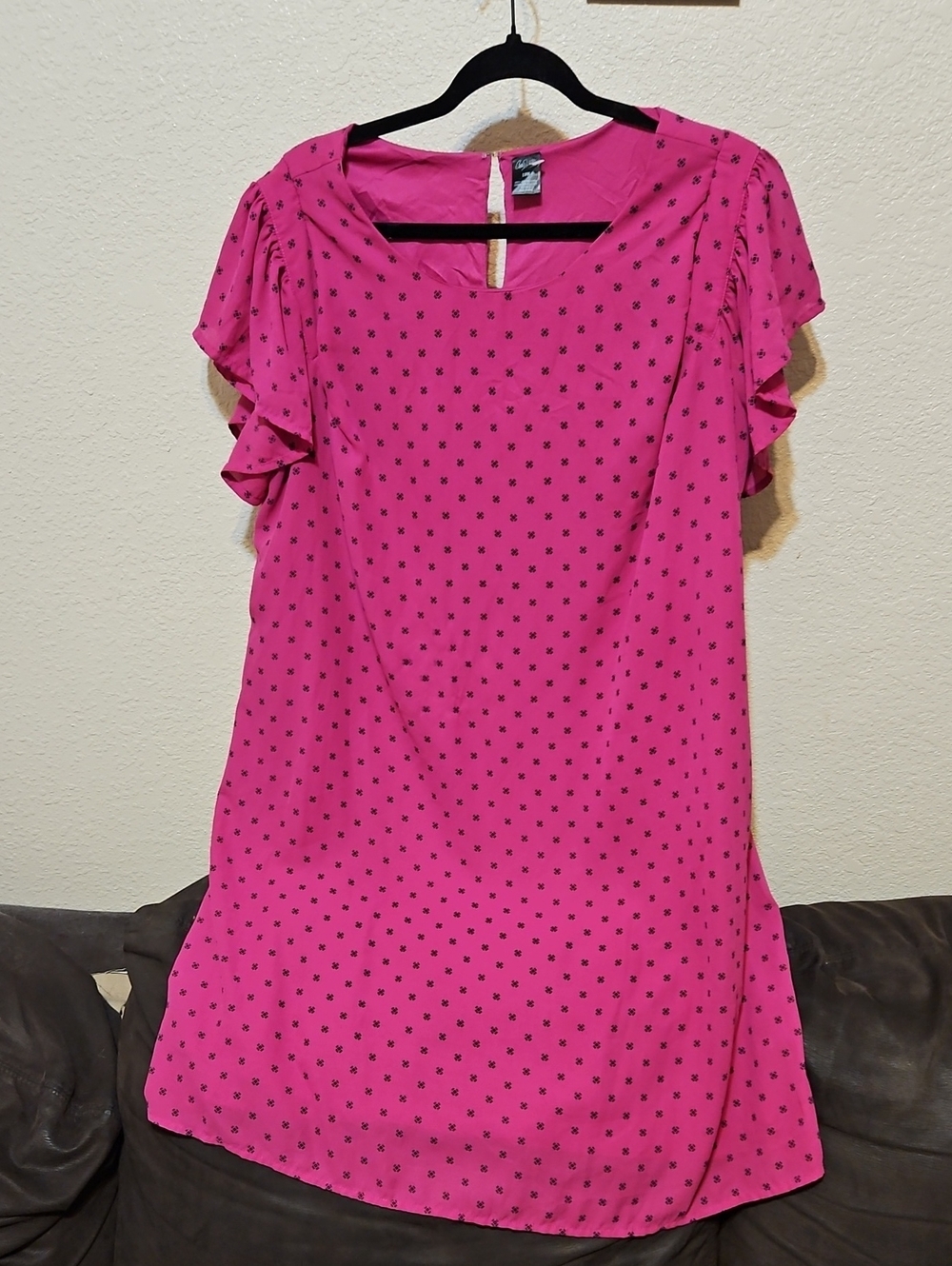 City Streets Fuchsia Dot Midi Dress